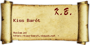 Kiss Barót névjegykártya